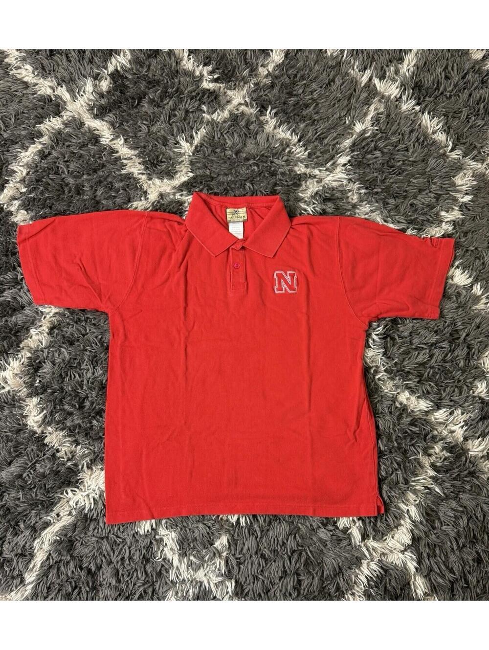 Vintage 90s Nebraska Cornhuskers Polo Shirt Men’s Large Reebok Heisman